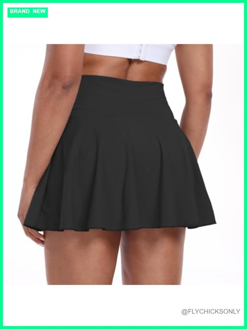 High Waisted Pleated Tennis Skirt with Built-in Shorts and Pockets